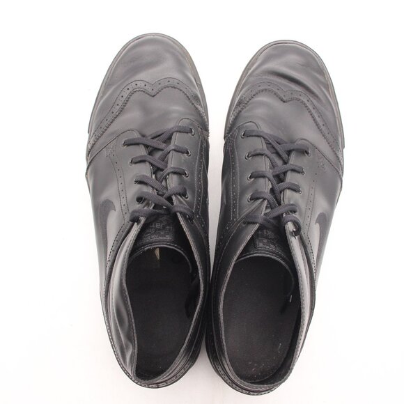 Nike Zoom Air Stefan Janoski BLACK Leather Mens 14 Mid PRM Wingtip 472679-001 - Picture 9 of 12